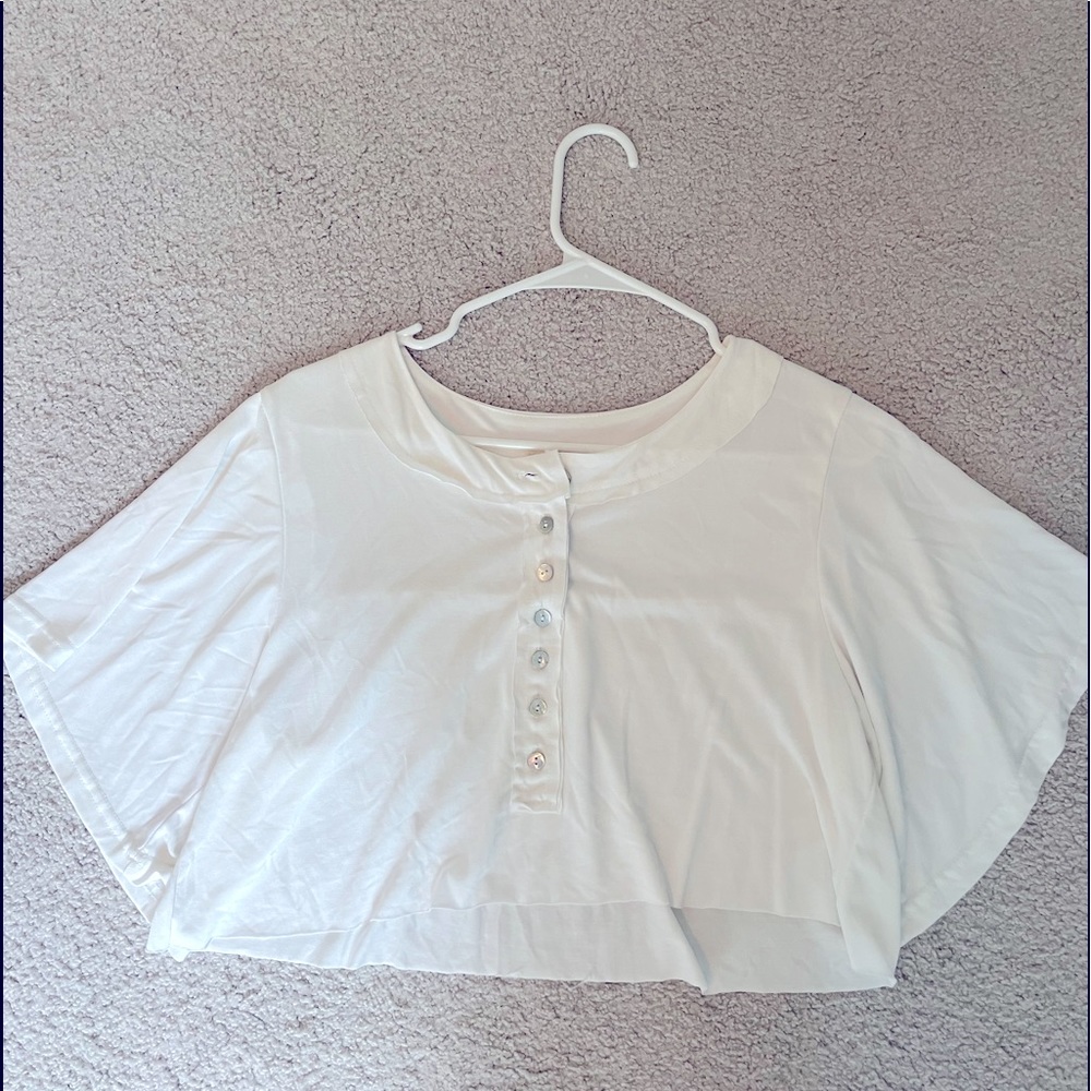 12 Tribe POL White Button Down Crop Top- S